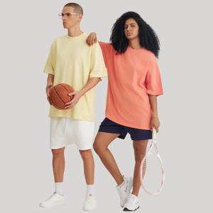 T-shirt personnalisé de qualité supérieure 300G Streetwear surdimensionné en coton peigné à épaules tombantes - Product Image 5