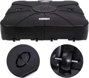 Vente directe d'usine 33 "X 33" Base de <span class=keywords><strong>parapluie</strong></span> de patio offset Support de <span class=keywords><strong>parapluie</strong></span> <span class=keywords><strong>carré</strong></span> rempli de sable/eau avec roues - Product Image 1