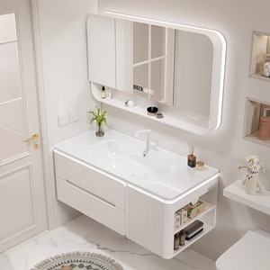 Modern Floating Bathroom Vanity Cabinet With Smart LED <b>Mirror</b> Ceramic Sin - Product Image 3
