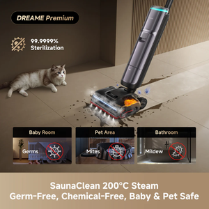 Aspiradora de Vapor Dreame H16 Pro, Húmeda y Seca, con Brazo Robótico Dual con IA 200 ° C Steam Wash 90 ° Aspiradora con Función de Fregado en Seco y Húmedo, 28kPa de Succión - Product Image 5
