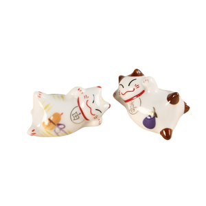Lande coppia in stile giapponese S, con un simpatico animale figurina con supporto per bacchette in ceramica fatto di fortuna e criniera - Product Image 5