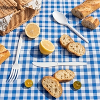 Fourchette, couteau et cuillère en CPLA certifiés compostables, résistants aux hautes températures, pour la plage, le sable et le camping