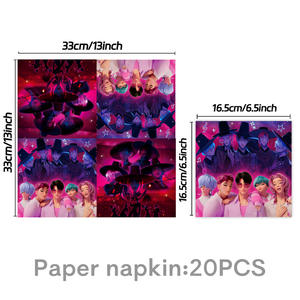 Décorations d'anniversaire sur le thème de <span class=keywords><strong>Demon</strong></span> <span class=keywords><strong>Slayer</strong></span> pour garçons, articles de fête Kpop, assiettes en papier, gobelets, serviettes, nappe, <span class=keywords><strong>bannière</strong></span>, ballons - Product Image 5