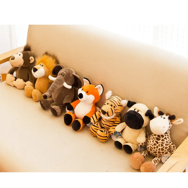 Weiches entzückendes Waldtier-Spielzeug Plüsch-Elefant Waschbären-Spielzeug Dschungel-Serie tier gefüllter Plüsch-Löwe-Tiger-Spielzeug-Geschenk für Kinder