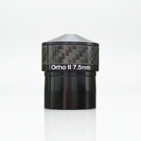 Oculaire orthoscopique Kson 1.25 Volcano Top 7,5 mm avec lentilles en fibre de carbone à 4 éléments, finition granit noir, contraste amélioré pour