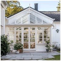 Véranda en verre isolée thermiquement, résistante aux intempéries, à double vitrage, pour jardin d'hiver, pour maison en verre et aluminium