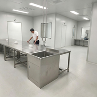 Table de travail en acier inoxydable résistante aux produits chimiques pour écoles, hôpitaux et laboratoires, mobilier pour salles blanches