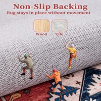 Tapis décoratif abstrait style bohème délavé 9x12 multicolore, facile d'entretien, lavable, antidérapant pour suite parentale, chambre à coucher, décoration intérieure