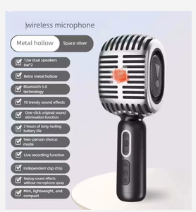 Micrófono Inalámbrico, Micrófonos Inalámbricos con Control de Volumen, Receptor con Micrófono Inalámbrico <span class=keywords><strong>para</strong></span> Karaoke, Canto, Discursos - Product Image 2