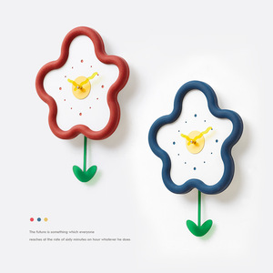Nordic Style Flower Wall <b>Clock</b> Modern Minimalist Quartz <b>Clock</b> For Living Room Decoration <b>Battery</b> Powered Single Face - Product Image 4