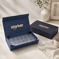 Boîte cadeau magnétique personnalisée à couvercle rabattable, boîte en papier gaufré bleu marine de qualité alimentaire pour kit de pâtisserie, emballage cadeau pour pâtisserie