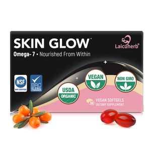 Cápsulas de Aceite de Espino Amarillo Orgánico Laicuherb, Suplemento Dietético Vegano con Omega 3-6-7-9 para Adultos, para un Brillo y Luminosidad Natural de la Piel - Product Image 1
