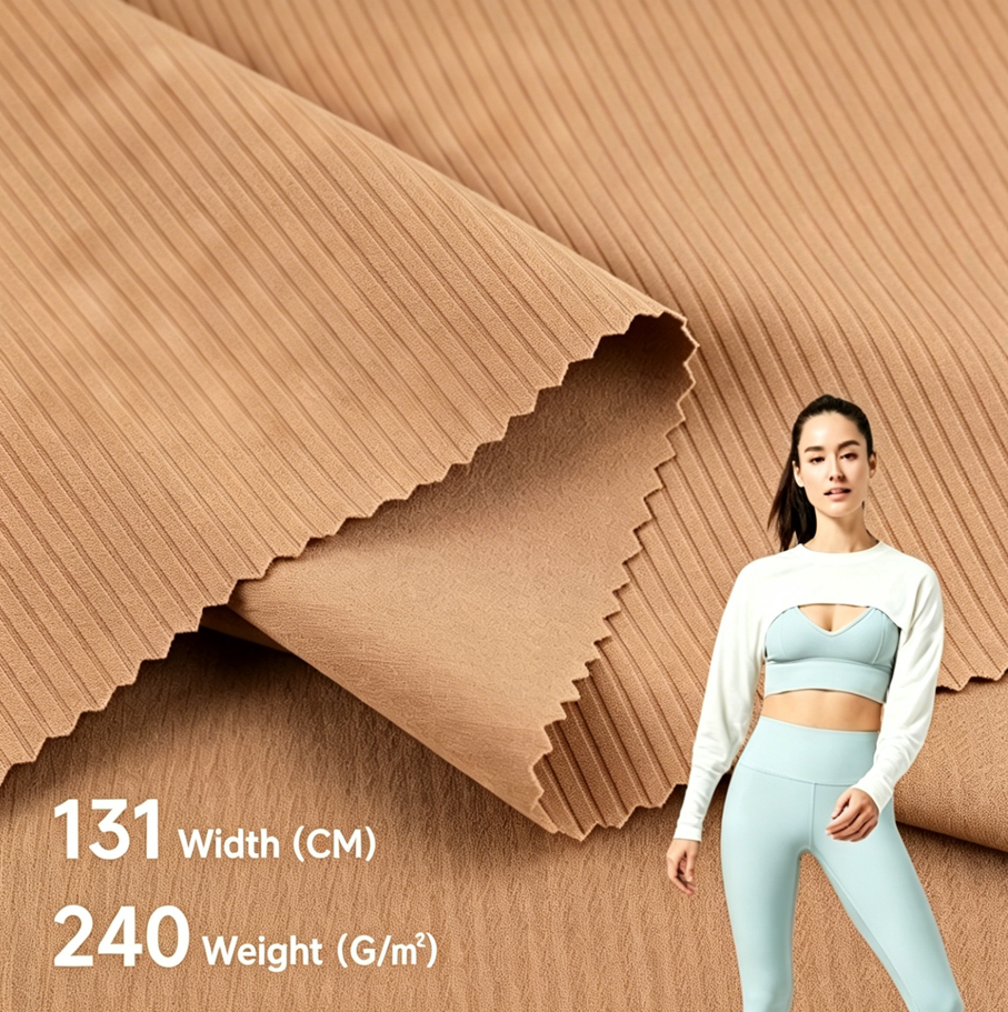 Kam Ammonia High Elastic Pit Yoga Fitness Wear Knitted Brocade Fabric Underwear Vest Fabric Dyed Nylon/ Quick-Dry