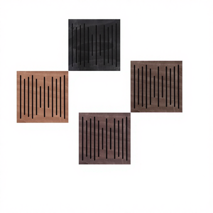 Panneau acoustique décoratif Keyhelm Modern Wave Wood Line, finition placage, panneau mural et de plafond insonorisant en peuplier - Product Image 1