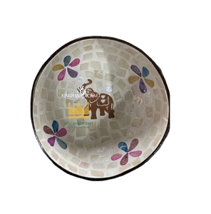 Best-selling Coconut Bowl Pearl Mosaic Inlay <b>Lacquerware</b> Modern Minimalist from Vietnam High Quality - Product Image 2