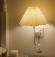 Applique murale enfichable en tissu d'intérieur Veilleuse de chevet nordique Lampe décorative à LED