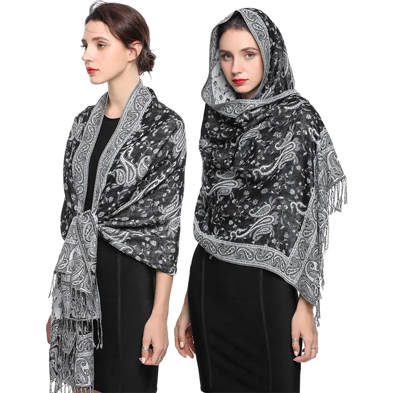 2024 imprimer mode glands Pashmina chaud cachemire écharpe femmes dame hiver Design nouveau épais châles enveloppes femme couverture Foulard