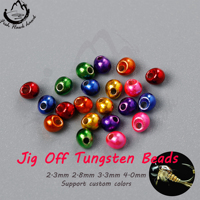 Großhandel Kundenspezifische Farbe 2.3mm 2.8mm 3.3mm 4.0mm Jig-Off Wolframperlen für Fliegenbindematerial