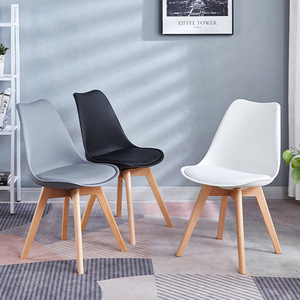 Silla de Comedor Clásica y Económica, Estilo Nórdico para Hotel o Restaurante, Asiento Acolchado Colorido, Silla de Comedor Tipo Tulipán - Product Image 4