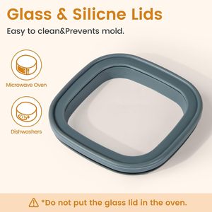 Frasco Cuadrado de Vidrio de Borosilicato Hermético y Apilable con Tapa de Vidrio Transparente, Apto para Microondas, Ecológico, para Almacenar Especias y Dulces - Product Image 6