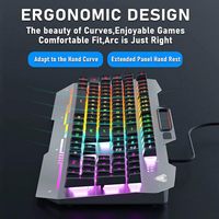 Clavier de jeu filaire AULA F3010, 26 touches, anti-ghosting, panneau métallique ergonomique, rétroéclairage LED mixte, clavier pour joueur, pour ordinateur de bureau et ordinateur portable