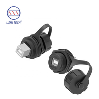 Adaptateur de montage sur panneau pour prise femelle industrielle Lshitech - Boîtier en nylon, contacts en cuivre, IP67, type B, pour imprimante 3D, copieur, scanner