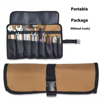 Sac d'organisateur d'outils enroulable en toile cirée imperméable robuste/tissu Oxford stockage multi-poches étui à fermeture à glissière réglable