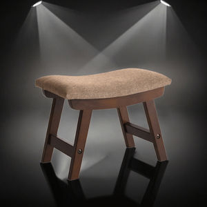 Taburete de madera contemporáneo con asiento tapizado en tela, taburete pequeño para cambiar zapatos, muebles para el hogar - Product Image 3