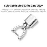Porte-clés multifonctionnel en alliage de zinc en forme de fer à cheval, tendance nationale, kit d'assemblage DIY pour clés de voiture, motif poisson Koi écaille de dragon