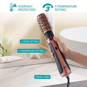 Kit de peinado 2 en 1 Winning Star, cepillo de aire caliente con boquilla difusora, secador de pelo eléctrico de calentamiento rápido y rizador - Product Image 2