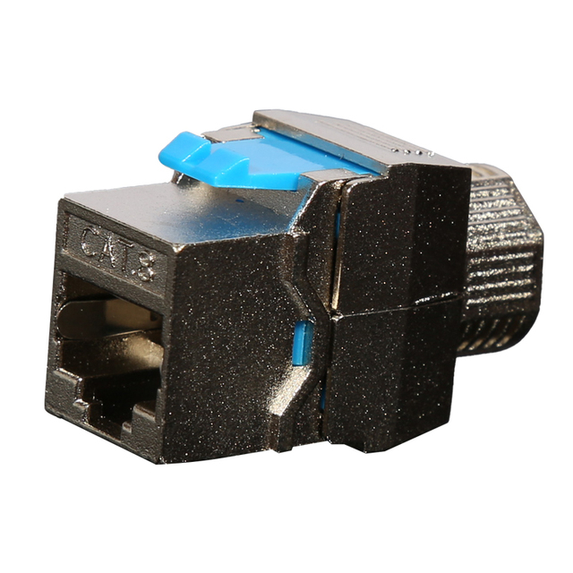High Quality New MINI Type CAT8 STP Keystone Jack 180 Degree Toolless Network Module RJ45 network module