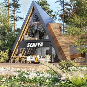 Villa moderne préfabriquée en acier de 1 à 2 chambres à coucher, petit triangle, maison à ossature de logement mobile pour bureau ou appartement, maison triangulaire - Product Image 4