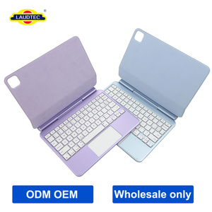 คีย์บอร์ดไร้สายพกพาแบบขายส่ง RGB Backlit Ultra Slim พร้อมขาตั้งแม่เหล็กสำหรับ iPad Pro 11" รุ่นปี 2018/2020/2021/2022 - Product Image 1