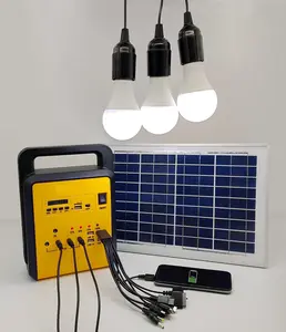 Panel solar de 12V, 10W, 20W, 30W, iluminación o cargador de teléfono, Mini sistema de energía solar, 5V, USB para exteriores para el hogar con tres bombillas