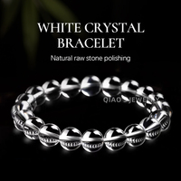 Chaîne de main en cristal blanc naturel 5A - Bijoux Qiao Modèle QSZB004 - Style moderne - Bijoux en pierre transparente pour hommes et femmes