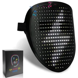 Effet sonore Geste Détection Visage Transformant Musique Light Up Led Masque pour Halloween Xmas Cosplay