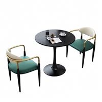 Ensemble de table à manger ronde de luxe avec base dorée et plateau en pierre frittée, style moderne pour restaurant, hôtel, OEM, ODM