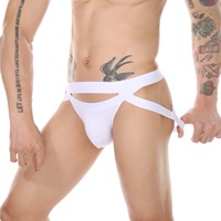 Culottes G-string pour hommes, slips érotiques, sous-vêtements pour hommes gays, taille plus, caleçons sexy en coton, poche ouverte, dos transparent, lingerie
