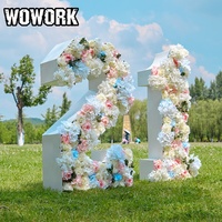 WOWORK 4ft 3ft grand 3D métal solide décoration fleur chapiteau lettres pour mariée bébé douche mariage fête accessoires toile de fond