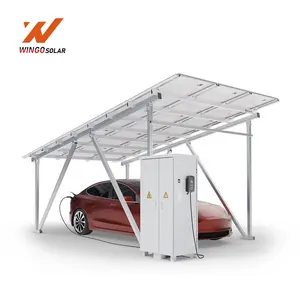 Wingo stasiun pengisian daya kamera, mobil tenaga surya semua dalam satu rumah 5KW 10KW 20KW EV dengan Inverter panel surya dan sistem baterai