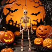 Halloween 3 Stile Skelett-Dekoration, Bewegliche Gelenke Plastik-Skelett-Requisite für Geisterhaus-Party Garten-Wanddekoration