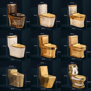 Exportation - Nouvelle <span class=keywords><strong>toilette</strong></span> monobloc <span class=keywords><strong>de</strong></span> style européen dorée, en céramique électroplaquée, à super écoulement, économie d'<span class=keywords><strong>eau</strong></span>, désodorisante, <span class=keywords><strong>de</strong></span> luxe, à poser au sol - Product Image 1