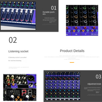 Console de mixage audio professionnelle LAIKESI TX802FX, 8 canaux, entrée numérique USB MP3, alimentation fantôme 48V, 99DSP, double réverbération 7 bandes