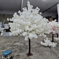 Eleganter 1,80 m hoher künstlicher Kirschblütenbaum aus Fiberglas, rosa Sakura-Tischdeko, künstliche Seidenblumen, elegante Tischpflanze aus Kunststoff