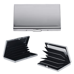 מחזיק כרטיס נירוסטה נייד מוברש ברש כרטיס ביקור מתכת במקרה חליפה עבור כרטיסי ביקור - Product Image 6