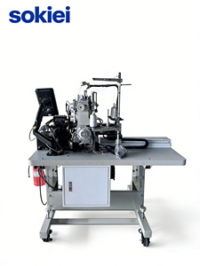 Machine à coudre industrielle informatisée Sokiei pour surpiqûres, ourlets automatiques haute précision pour jersey, piqué, tricot et coton glacé - Product Image 2