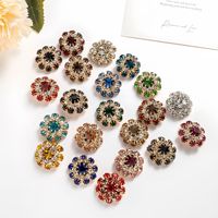 Aksesoris Pakaian Spot Clothing, Kancing Mantel Berlapis Elektroplating dengan Rhinestone Bulat