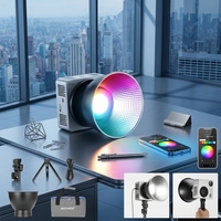 Pour HB80C 80W Mini Lumière Vidéo LED Continue RGB COB Température de Couleur 2500-8500K Batterie Intégrée 72Wh Contrôle par Application Charge Rapide PD