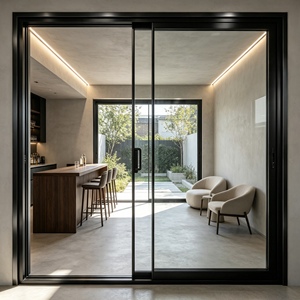 Puerta Corredera de Vidrio de Aluminio Insonorizada a Precio de Fábrica, Resistente al Viento, Múltiples Opciones, para División de Villas - Product Image 1