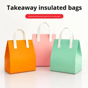 Sac isotherme spécial pour la réfrigération, en tissu non tissé, avec isolation en aluminium, imperméable, imprimé par transfert thermique, avec poignée longue - Product Image 4